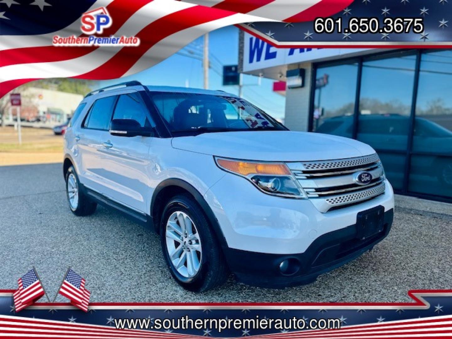 2014 WHITE FORD EXPLORER XLT (1FM5K7D80EG) , located at 922 W. Beacon St., Philadelphia, MS, 39350, (601) 650-3675, 32.770447, -89.127151 - Photo#0